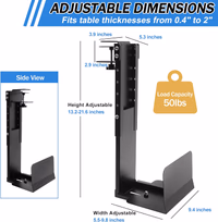 TooCust Adjustable Clamp Mount on Desk for PC Tower thumbnail 3