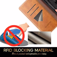 SUANPOT for Samsung Galaxy S21 Ultra 6.8" with RFID Blocking Leather Wallet case Credit Card Holder,Flip Folio Book Phone case Shockproof Cover Women Men for Samsung S21 Ultra case Wallet Light Brown thumbnail 4