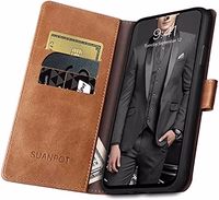 SUANPOT for Samsung Galaxy S21 Ultra 6.8" with RFID Blocking Leather Wallet case Credit Card Holder,Flip Folio Book Phone case Shockproof Cover Women Men for Samsung S21 Ultra case Wallet Light Brown thumbnail 5