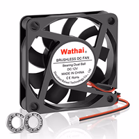 Wathai 60mm 12V Dual Ball Bearing High Speed DC Exhaust Cooling Fan (60x60x15mm, 4500RPM, 24.8CFM, 32dBA) for Desktops, Laptops thumbnail 1