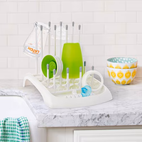 Munchkin Fold Baby Bottle Drying Rack - Compact Design Folds Flat for Easy Storage, White/Grey thumbnail 2