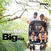 Joovy Scooter X2 Side-by-Side Double Stroller Featuring Dual Snack Trays, One-Handed Fold, Multi-Position Reclining Seats, Adjustable Leg Rests, and in-Seat Storage (Charcoal) thumbnail 3