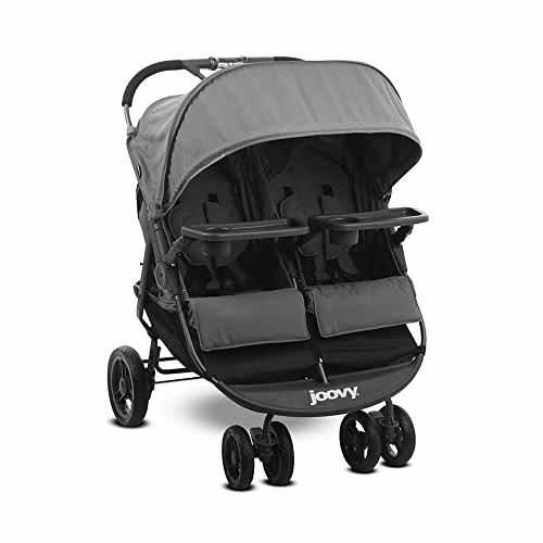 Joovy Scooter X2 Side-by-Side Double Stroller Featuring Dual Snack Trays, One-Handed Fold, Multi-Position Reclining Seats, Adjustable Leg Rests, and in-Seat Storage (Charcoal) - View 1 of 5