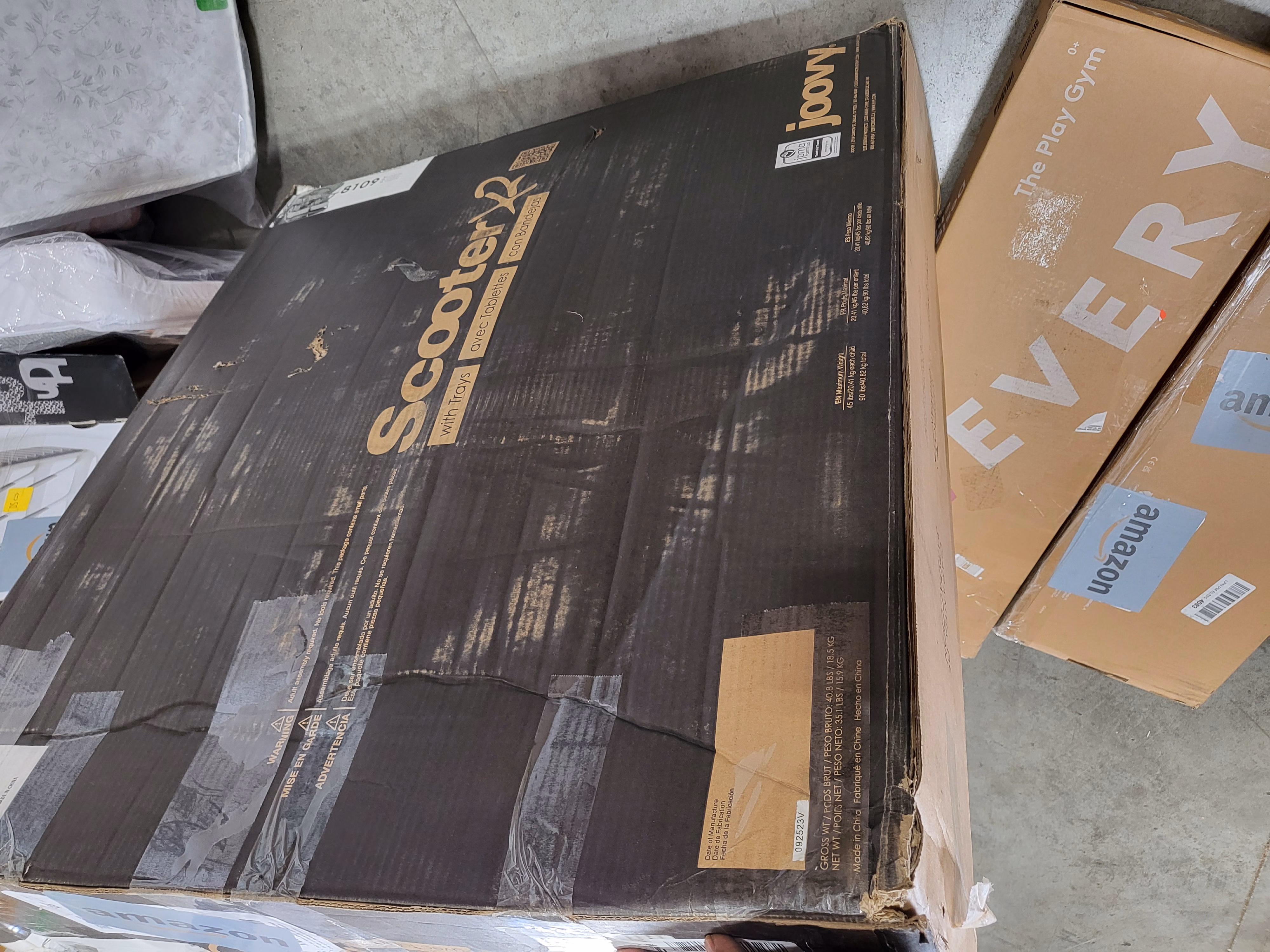 Joovy Scooter X2 Side-by-Side Double Stroller Featuring Dual Snack Trays, One-Handed Fold, Multi-Position Reclining Seats, Adjustable Leg Rests, and in-Seat Storage (Charcoal) thumbnail 5