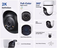 Tapo 2K Outdoor Wired Pan/Tilt Security Wi-Fi Camera, 360° View, Motion Tracking, Works w/Alexa & Google Home, Color Night Vision, Free AI Detection, Cloud & SD Card Storage(up to 512GB), Tapo C510W thumbnail 3