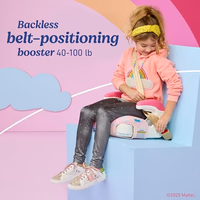 Graco TurboBooster 2.0 Backless Booster Car Seat, Barbie Painterly, Travel Booster Seat for Children Ages 4-10, Weight 40-100 Pounds and Height up to 57 Inches thumbnail 2