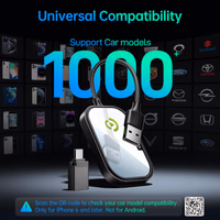 Wireless CarPlay Adapter for Apple iPhone, Converts Factory Wired CarPlay to Wireless CarPlay 2024 Upgrade Plug & Play Auto Connect for Cars from 2015 & iPhone iOS 10+ Black Not for Tesla & Andorid thumbnail 2