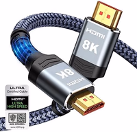 Highwings 8K 10K 4K HDMI Cable 48Gbps 6.6FT/2M, Certified Ultra High Speed HDMI Cable Braided Cord-4K@120Hz 8K@60Hz, DTS:X, HDCP 2.2 & 2.3, HDR 10 Compatible with Roku TV/PS5/HDTV/Blu-ray thumbnail 1