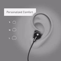 Panasonic ErgoFit Wired Earbuds With Microphone, 3.5mm Jack Wired Headphones with Mic and Call Controller, Ergonomic Custom-Fit Earpieces (S/M/L), for Phones and Laptops - RP-TCM125-W (White) thumbnail 3