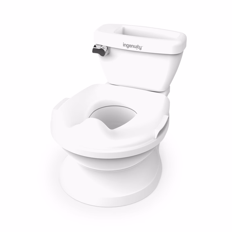 Ingenuity My Size Potty Pro 2-in-1 Potty Training Toilet, Floor Potty with Removable Potty Seat for Standard Toilets, Realistic Flushing Sound, For Toddlers Ages 18+ months, Up to 50 lb