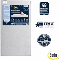 Serta Perfect Slumber Dual Sided Crib and Toddler Mattress - Waterproof - Hypoallergenic - Premium Sustainably Sourced Fiber Core -GREENGUARD Gold Certified (Non-Toxic) -7 Year Warranty - Made in USA thumbnail 4