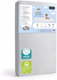 Serta Perfect Slumber Dual Sided Crib and Toddler Mattress - Waterproof - Hypoallergenic - Premium Sustainably Sourced Fiber Core -GREENGUARD Gold Certified (Non-Toxic) -7 Year Warranty - Made in USA thumbnail 1