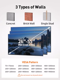 Full Motion TV Wall Mount, TV Mount for 26-55 inch LED TVs Monitors, Tv Brackets for Wall Mount with VESA 400x400mm up to 77lbs, Swivel Tilt Extension with Articulating Arms thumbnail 4