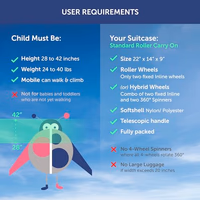 Travel Seat for Kids, The Original and Patented Ride-On Suitcase for Toddlers, Child Carrier for Carry-On Luggage, Family Airport Travel Made Easy (Suitcase not Included) thumbnail 4