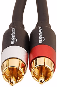 Amazon Basics 2 RCA Audio Cable for Amplifier,Active Speakers or Subwoofer with Gold-Plated Plugs, 15 Feet, Black thumbnail 2