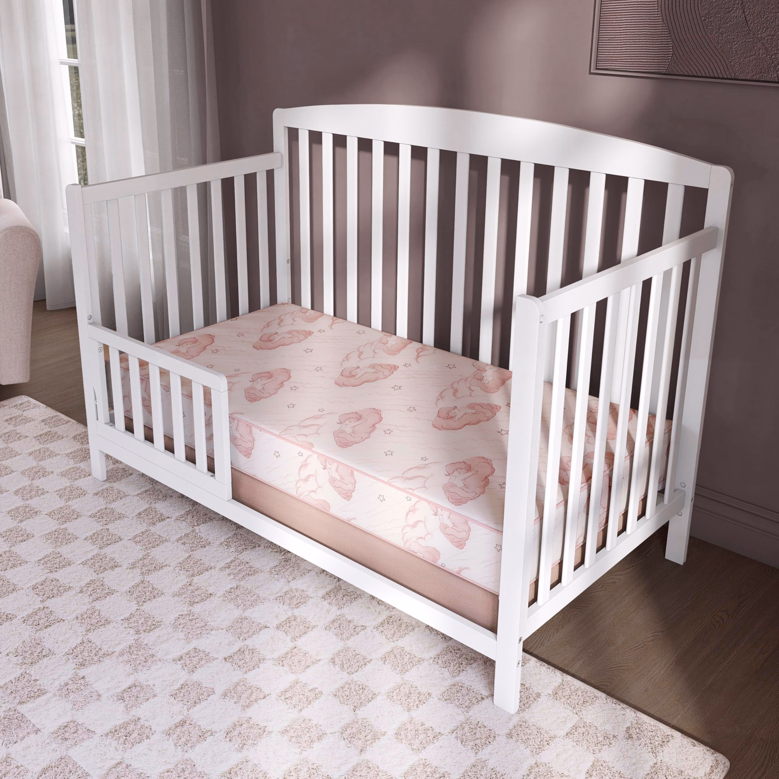 Dream On Me Twilight 80 Coil Spring Crib and Toddler Bed Mattress, Wave Pink, 5" thumbnail 2