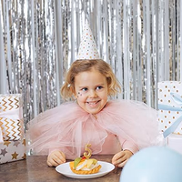 2 Pack Foil Curtain Backdrop Silver Metallic Tinsel Foil Fringe Curtains Photo Booth Props for Birthday Wedding Engagement Baby Shower Bachelorette Christmas Holiday Celebration Party Decorations thumbnail 2