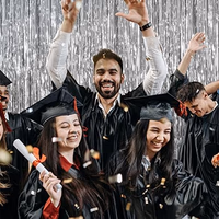 2 Pack Foil Curtain Backdrop Silver Metallic Tinsel Foil Fringe Curtains Photo Booth Props for Birthday Wedding Engagement Baby Shower Bachelorette Christmas Holiday Celebration Party Decorations thumbnail 4