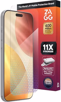 ZAGG XTR5 Screen Protector for iPhone 17 Pro Max - Glass, Blue Light Protection, 11X Stronger, Eyesafe CPF60 Tech, Anti-reflective Tech, Vibrant Color & Touch Sensitive Tempered Glass, Easy To Install thumbnail 1