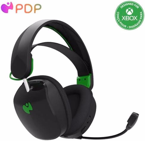 PDP Phantom Air Dual-Mode Wireless Gaming Headset for Xbox Series X|S, Xbox One, PC - Bluetooth, Rechargeable 35-Hour Battery, 50mm Drivers, On-Ear Headphone Controls, Officially Licensed: Black
