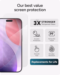 ZAGG Glass+ Screen Protector for iPhone 17 Pro - 3X Stronger, Impact & Shatter Protection, Scratch & Smudge-Resistant iPhone Tempered Glass, InvisibleShield, Easy PerfectFit Install thumbnail 2