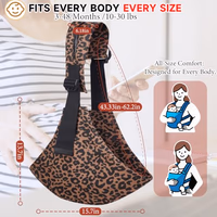 Baby Sling Carrier Adjustable Baby Sling 2025 Upgraded Toddler Sling Comfortable Baby Wrap Carriers Ergonomic-Designed, Travel Friendly Carrying 10-45 LbsLeopard thumbnail 4