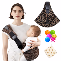 Baby Sling Carrier Adjustable Baby Sling 2025 Upgraded Toddler Sling Comfortable Baby Wrap Carriers Ergonomic-Designed, Travel Friendly Carrying 10-45 LbsLeopard thumbnail 1