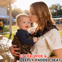 Baby Sling Carrier Adjustable Baby Sling 2025 Upgraded Toddler Sling Comfortable Baby Wrap Carriers Ergonomic-Designed, Travel Friendly Carrying 10-45 LbsLeopard thumbnail 5