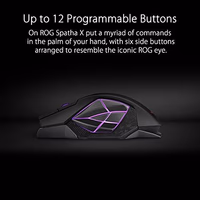 ASUS ROG Spatha X Wireless Gaming Mouse – MMO/MOBA Design, 12 Programmable Buttons, Right-Handed, 168g, Dual-Mode (Wired/2.4GHz), 19K DPI, up to 67Hr Battery, Magnetic Charging Dock, PC/Mac Support thumbnail 4