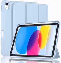 ZryXal iPad (A16) Case/iPad 10th Generation Case [11-Inch 2025/10.9 Inch 2022] with Pencil Holder, Smart Cover with Soft TPU Back [Support Auto Wake/Sleep] (Sky Blue) thumbnail 1