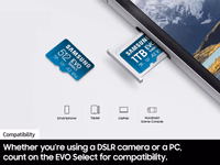 Samsung EVO Select microSDMemory Card + Adapter, 512GB microSDXC, Up-to 160 MB/s, 4K UHD, UHS-I, C10, U3, V30, A2, for Mobile Phone, Smartphones, Nintendo-Switch, and Tablets (MB-ME512SA/AM) thumbnail 2