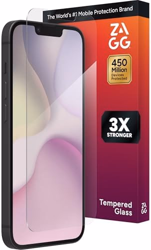 ZAGG Glass+ Screen Protector for iPhone 17e/ 16e/ 14/13/ 13 Pro - 3X Shatter Protection, High Scratch Resistance, Oil-Resistant, Reinforced Edges, InvisibleShield, Easy Install