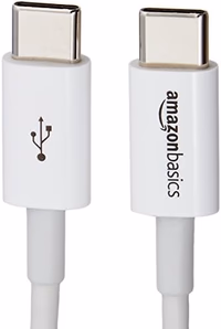 Amazon Basics USB-C to USB-C Fast Charger Cable, 480Mbps Speed, USB-IF Certified, for Fast Charging Apple iPhone 16/15, iPad, MacBook, Samsung Galaxy, Tablets, Laptops, 6 Foot, White thumbnail 2