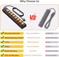 CRST 8 Outlet Heavy Duty Power Strip with Individual Switches, 15A/1875W Metal Power Strip Surge Protector with Circuit Breaker (1200 Joules), 6 FT 14AWG Extension Cord and Mounting Bracket thumbnail 5