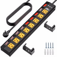 CRST 8 Outlet Heavy Duty Power Strip with Individual Switches, 15A/1875W Metal Power Strip Surge Protector with Circuit Breaker (1200 Joules), 6 FT 14AWG Extension Cord and Mounting Bracket thumbnail 1