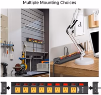 CRST 8 Outlet Heavy Duty Power Strip with Individual Switches, 15A/1875W Metal Power Strip Surge Protector with Circuit Breaker (1200 Joules), 6 FT 14AWG Extension Cord and Mounting Bracket thumbnail 3