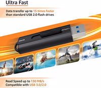 Amazon Basics 256 GB Ultra Fast USB 3.1 Flash Drive, High Capacity External Storage for Photos Videos, Retractable Design, 130MB/s Transfer Speed, Black thumbnail 3