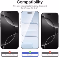 NEW'C 3 Pack Privacy for iPhone Air/iPhone 17 Air Screen Protector (6.5 inches), Anti-Spy Tempered Glass Film,Case Friendly, Balanced 28-Degree Privacy Angle-Easy installation tool included thumbnail 2