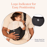 Ergobaby Upsie Hip Sling – Onyx Black Baby Carrier – Lightweight, Adjustable Sling for Toddlers – Breathable & Ergonomic Design thumbnail 5