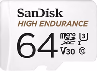 SanDisk 64GB High Endurance Video MicroSDXC Card with Adapter for Dash Cam and Home Monitoring Systems - C10, U3, V30, 4K UHD, Micro SD Card - SDSQQNR-064G-GN6IA thumbnail 1
