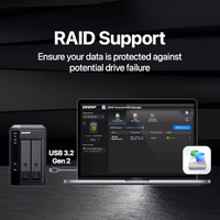 QNAP TR-002-A-US 2 Bay USB Type-C Direct Attached Storage (DAS) with Hardware RAID (Diskless) thumbnail 3