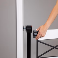 Safety 1st Adjustable Baby Gate for Doorways, Modern Farmhouse Style Gates for Pets, Toddlers, Babies, Children, White and Black thumbnail 3