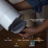 Frida Baby 3-in-1 Baby Air Purifier for Allergy Relief, Sound Machine for Sleeping + Nightlight, HEPA Filter Purifier for Bedroom with 3 Fan Speeds, Easy-Change Filter, Auto-Off Timer thumbnail 3