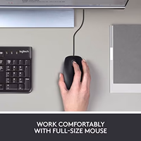 Logitech B100 Wired Mouse for Computer and Laptop, USB Corded Mouse, Right or Left Hand Use - Black thumbnail 2