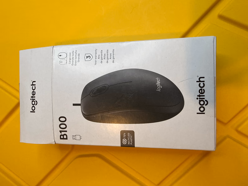 Logitech B100 Wired Mouse for Computer and Laptop Black