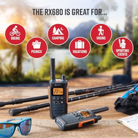 Cobra RX680 Walkie Talkies (2-Pack) - Rugged & Splashproof Two Way Radios Long Range, IP54 Water Resistant Design, 60 Pre-Programmed Channels, Weather Alerts, Included Charging Dock (Black/Orange) thumbnail 5