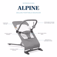 Baby Delight Alpine Deluxe Portable Bouncer | Infant | 0 – 6 months | Charcoal Tweed thumbnail 5