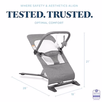 Baby Delight Alpine Deluxe Portable Bouncer | Infant | 0 – 6 months | Charcoal Tweed thumbnail 3