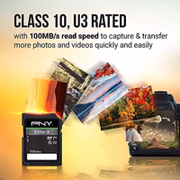 PNY 256GB Elite-X Class 10 U3 V30 SDXC Flash Memory Card - 100MB/s, Class 10, U3, V30, 4K UHD, Full HD, UHS-I, Full Size SD (Pack of 1) thumbnail 3