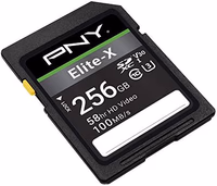 PNY 256GB Elite-X Class 10 U3 V30 SDXC Flash Memory Card - 100MB/s, Class 10, U3, V30, 4K UHD, Full HD, UHS-I, Full Size SD (Pack of 1) thumbnail 2
